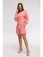 model 21047186 Mikina s otevřenými zády korálová - BeWear model 21047186 Mikina s otevřenými zády korálová - BeWear