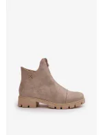 Zateplené Dámské Kotníkové Boty S Eko Kožené Zlaté model 20712781 - Kesi Zateplené Dámské Kotníkové Boty S Eko Kožené Zlaté model 20712781 - Kesi