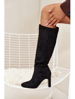 Dámské kotníkové boty Zamira na sloupkovém podpatku – černé