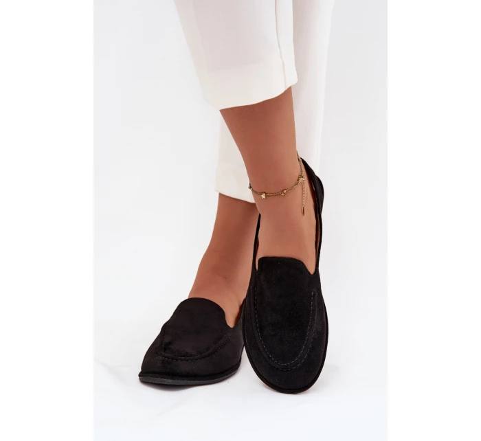Dámské mokasíny z eko semiše Miryelle – černé