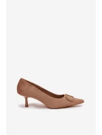 Dámské lodičky s dekorativním detailem Amelora – tmavě béžové Dámské lodičky s dekorativním detailem Amelora – tmavě béžové