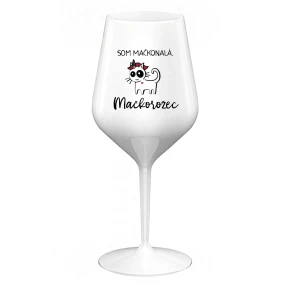 SOM MAČKONALÁ. MAČKOROŽEC - biely nerozbitný pohár na víno 470 ml SOM MAČKONALÁ. MAČKOROŽEC - biely nerozbitný pohár na víno 470 ml