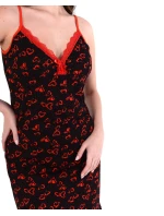 Dámská košilka model 19001976 černá se srdíčky - Karol