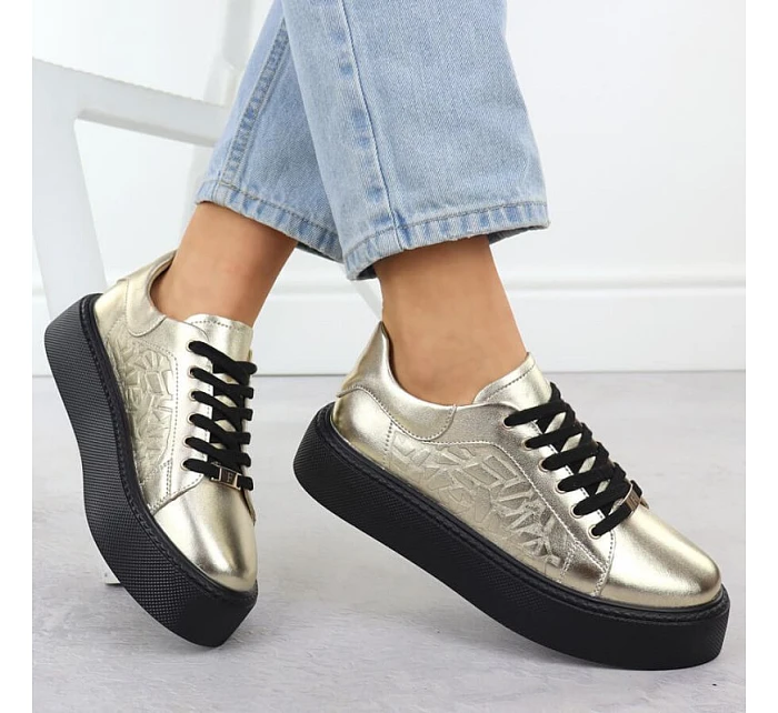 Dámské polobotky W PAW546B černo-zlaté - Filippo