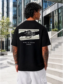 Pánské tričko oversize Money Is Never Tamed černé FashionStreet NX4013R