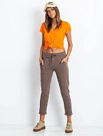 Dámské pletené chino kalhoty čokoládové (3589.62)