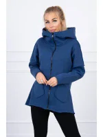 Zateplená mikina s delšími zády a kapsami z džínoviny