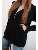 Dámská mikina s kapucí a šňůrkou dole černá Dámská mikina s kapucí a šňůrkou dole černá