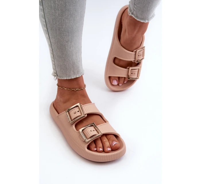 Lehké Dámské Žabky model 21661693 Beige - Zaxy