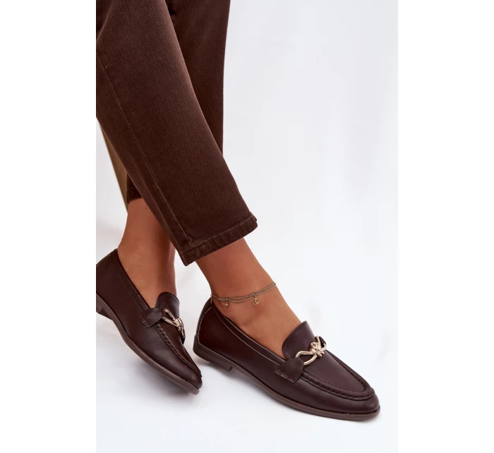 Dámské mokasíny s ozdobným detailem čokoládové rozinky