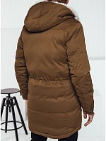 Pánská zimní bunda parka s kapucí béžová FashionStreet TX4965 Pánská zimní bunda parka s kapucí béžová FashionStreet TX4965
