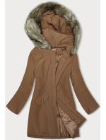 Dámská zimní bunda v karamelové barvě (M-R45) Dámská zimní bunda v karamelové barvě (M-R45)