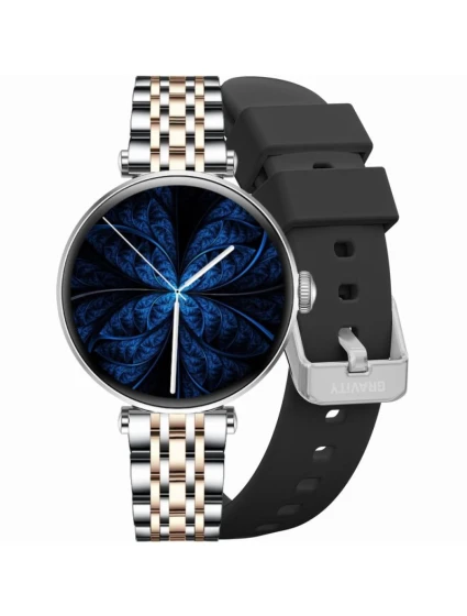Chytré hodinky Gravity Silver Rose Gold Black 2 Strap GT26-5 Chytré hodinky Gravity Silver Rose Gold Black 2 Strap GT26-5