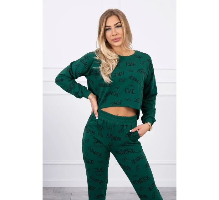 Sada s nápisy zelené barvy