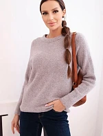 Dámský svetr z baby alpaky s dlouhým rukávem tmavě béžový