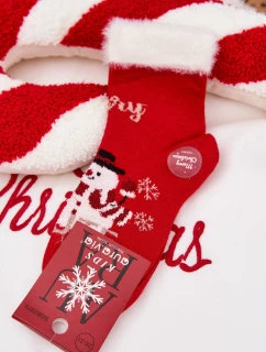 Dětské vánoční ponožky s kožíškem a  alpaka červené model 21786767 - Aura.via