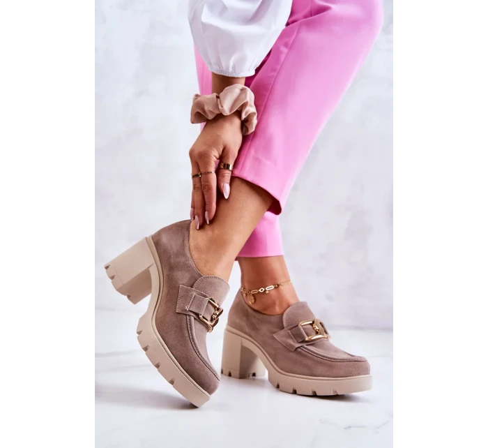 Elegantní boty se zlatým zdobením béžová Harmell Elegantní boty se zlatým zdobením béžová Harmell