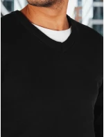 Pánský černý svetr s výstřihem FashionStreet WX2314 Pánský černý svetr s výstřihem FashionStreet WX2314