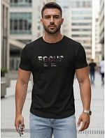 Tshirt męski z napisem bawełniany czarny model 22316019 - FashionStreet