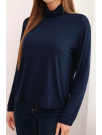 Dámská viskózová blůza s rolákem a dlouhým rukávem granátová Dámská viskózová blůza s rolákem a dlouhým rukávem granátová