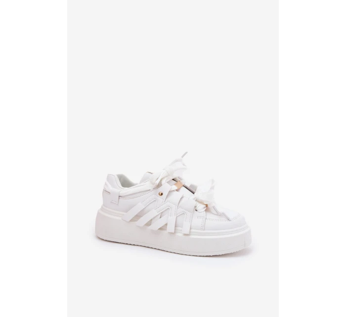 Eko Kožené Tenisky Na Platformě Bílé Penolle Eko Kožené Tenisky Na Platformě Bílé Penolle