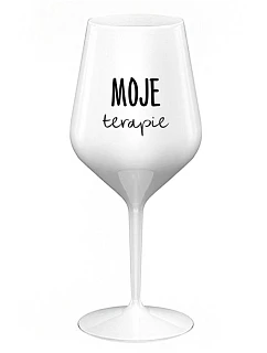 MOJE TERAPIE - bílá nerozbitná sklenice na víno 470 ml