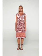Dámské plážové šaty s krátkými rukávy  vínová vzor  model 20482101 - Vamp