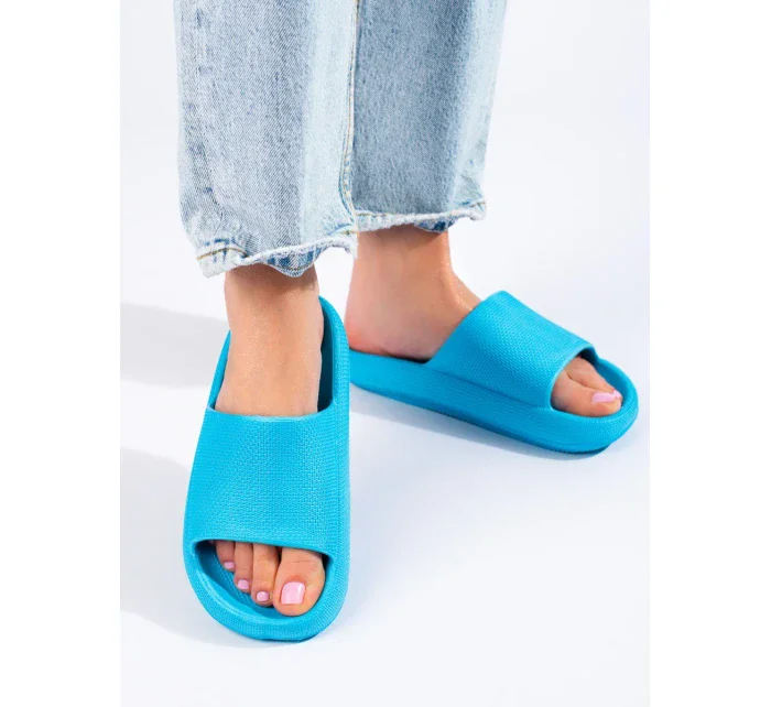 Klasické nazouváky dámské modré bez podpatku Klasické nazouváky dámské modré bez podpatku