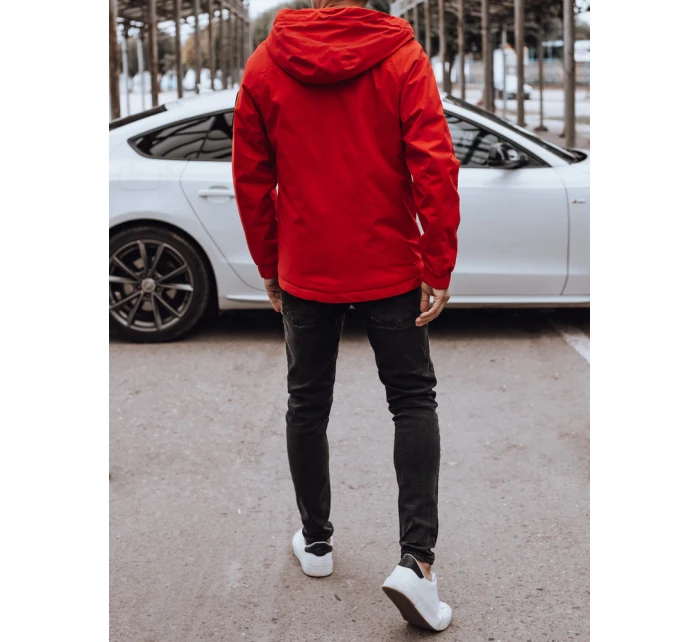 Pánská přechodná bunda s kapucí červená FashionStreet TX4880