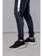 Tmavě modré pánské teplákové kalhoty s lampasy model 18347955 - J.STYLE