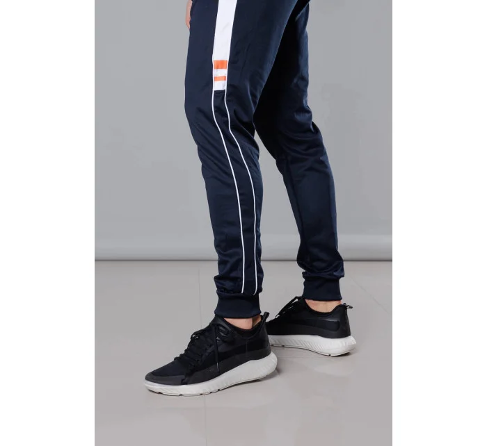 Tmavě modré pánské teplákové kalhoty s lampasy model 18347955 - J.STYLE