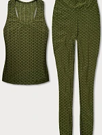 Sportovní set topu a legín olivový (YW88037-7)