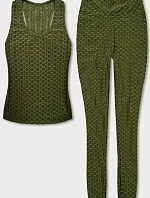 Sportovní set topu a legín olivový (YW88037-7)