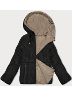 Černo-béžová krátká oboustranná dámská bunda S'west (B8182-1012) Černo-béžová krátká oboustranná dámská bunda S'west (B8182-1012)