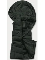 Péřová dámská vesta v army barvě s kapucí (5M720-136) Péřová dámská vesta v army barvě s kapucí (5M720-136)
