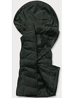 Dámská péřová vesta s kapucí army (5M720-136)