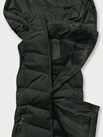 Dámská péřová vesta s kapucí army (5M720-136)