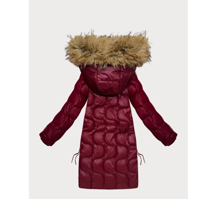 Dámská bunda ve vínové bordó barvě s ozdobným prošíváním J Style (5M3351-1)