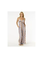 Kombinéza RIP CURL San Carlos Tie Front Jumpsuit, tyrkysová