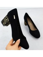 Sergio Leone W SK314D černé semišové lodičky na podpatku