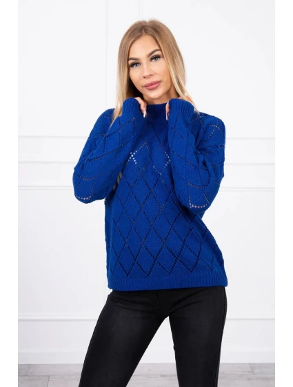 Poloviční rolák s kosočtvercovým vzorem chrpově modrý Poloviční rolák s kosočtvercovým vzorem chrpově modrý