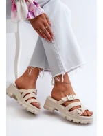 Dámské Žabky Na Nízkém Podpatku  Bežové model 21661805 - Zaxy