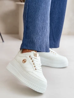 Tenisky Sportovní Boty Dámské Zateplené Na Masivní Podešvi Bílé Ardiela