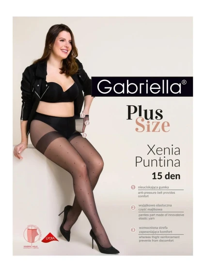 Dámské punčochové kalhoty Xenia Puntina Plus Size Code 169 Černá vzor - Gabriella Dámské punčochové kalhoty Xenia Puntina Plus Size Code 169 Černá vzor - Gabriella