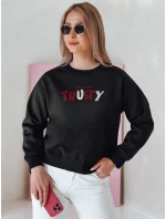 Dámská oversize mikina s výšivkou SOFTRUS černá FashionStreet BY1408