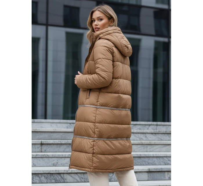 Dámská zimní dlouhá velbloudí bunda Dstreet model 21991791 - FashionStreet Dámská zimní dlouhá velbloudí bunda Dstreet model 21991791 - FashionStreet