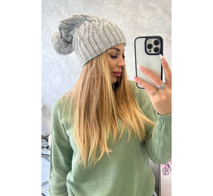 Fleecová čepice Paulina K227 světle šedá Fleecová čepice Paulina K227 světle šedá