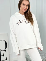 Bavlněná souprava s vyšívaným nápisem Paradise ecru