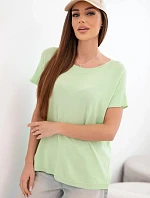 Dámská viskózová oversize halenka s krátkým rukávem a kulatým výstřihem jablková