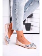 Kožené Baleríny S Ozdobnými model 21540216 Zlaté Crystal - Boto